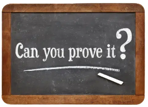 evidence Must have evidence of skills no just claims