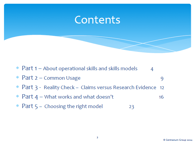 Skills Management - Contents