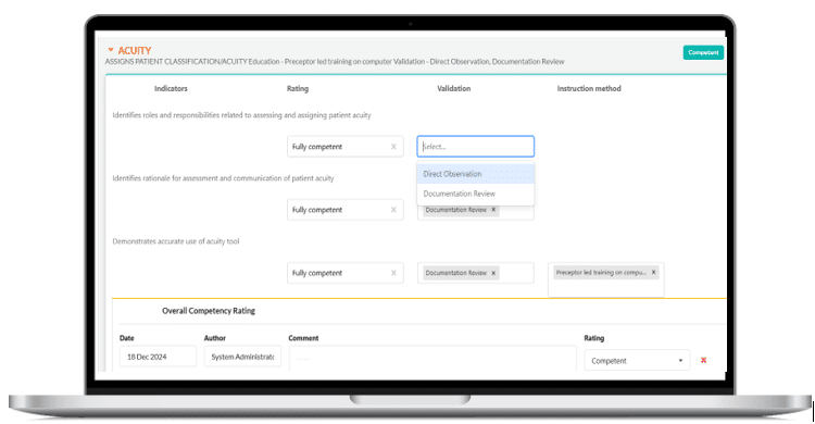Assessment with validation