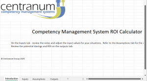 Competency Management Cost ROI calculator