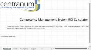 CMS Cost & ROI calculator Competency Management Cost ROI calculator